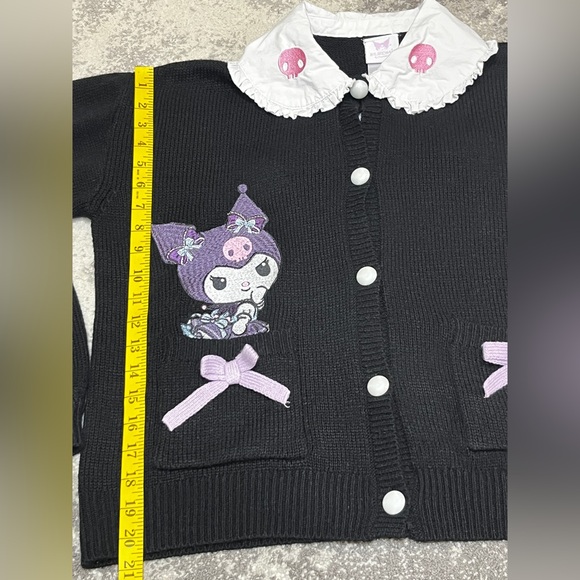 Hot Topic Kuromi Dress-Up Collar Cardigan Size M Black Deadstock - Picture 9 of 10